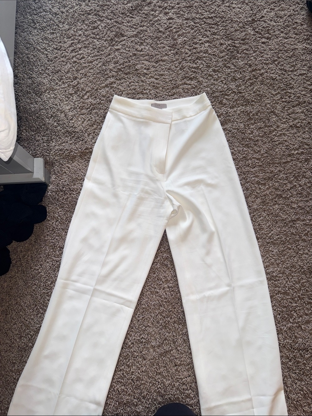 Viral H&M White Wide-Leg Women's Trouser Pants